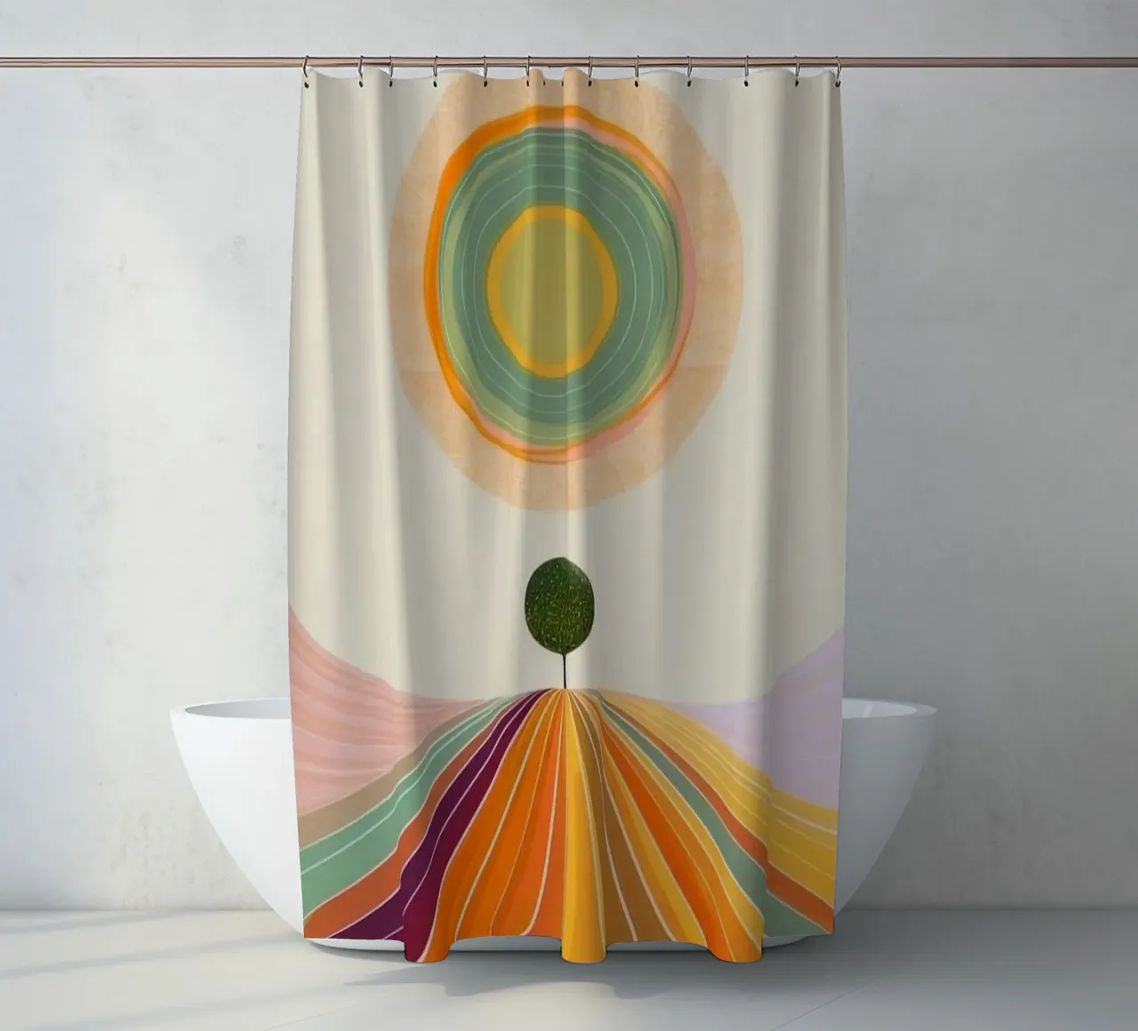 circle colorful shape tenda da doccia da feny