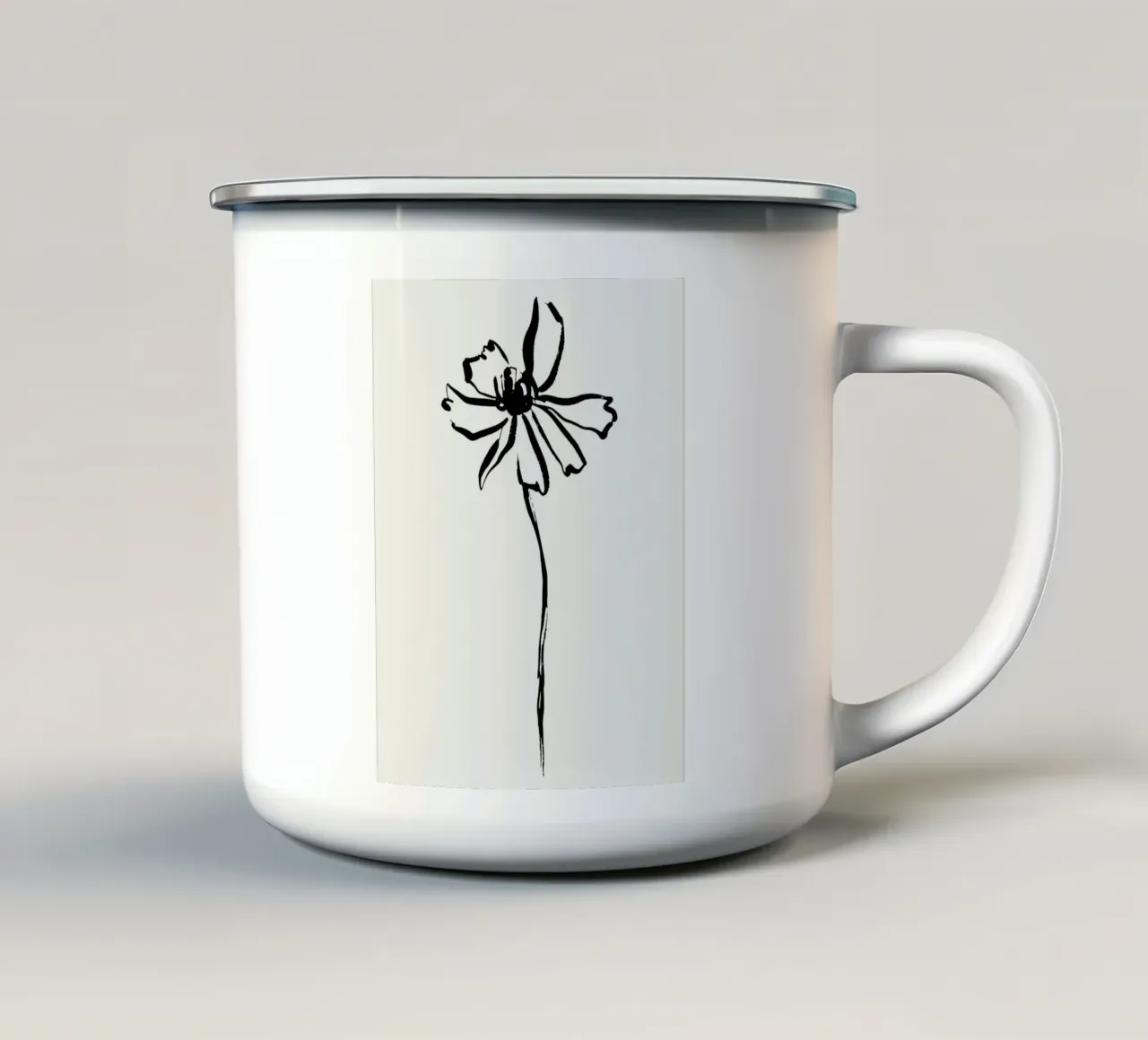 line symbol flower tazza in smalto da Grant
