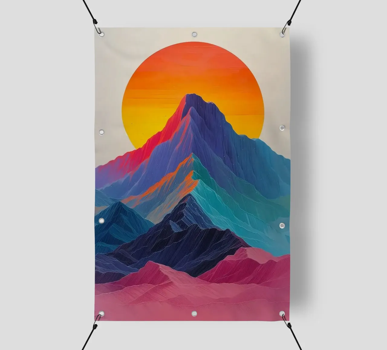 colorful gradient mountain telo in pvc da feny