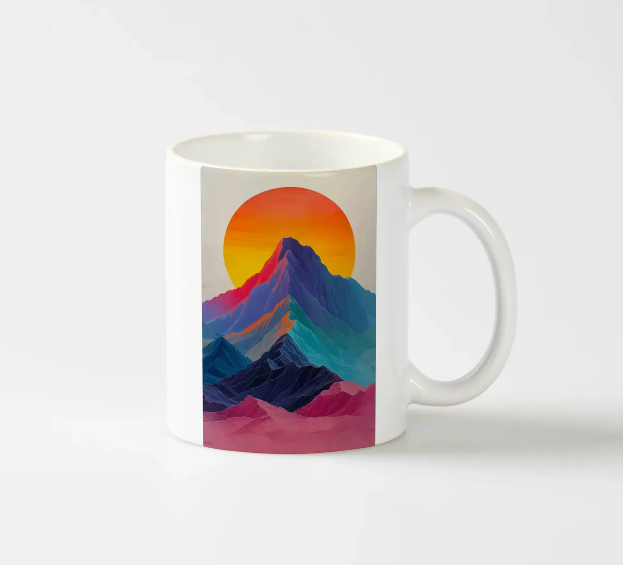 colorful gradient mountain tazza in ceramica da feny