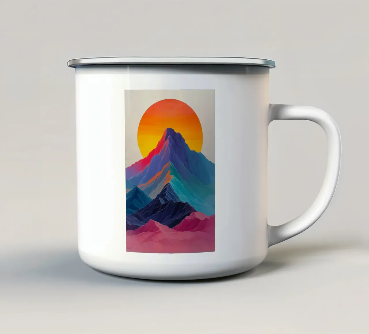 colorful gradient mountain tazza in smalto da feny