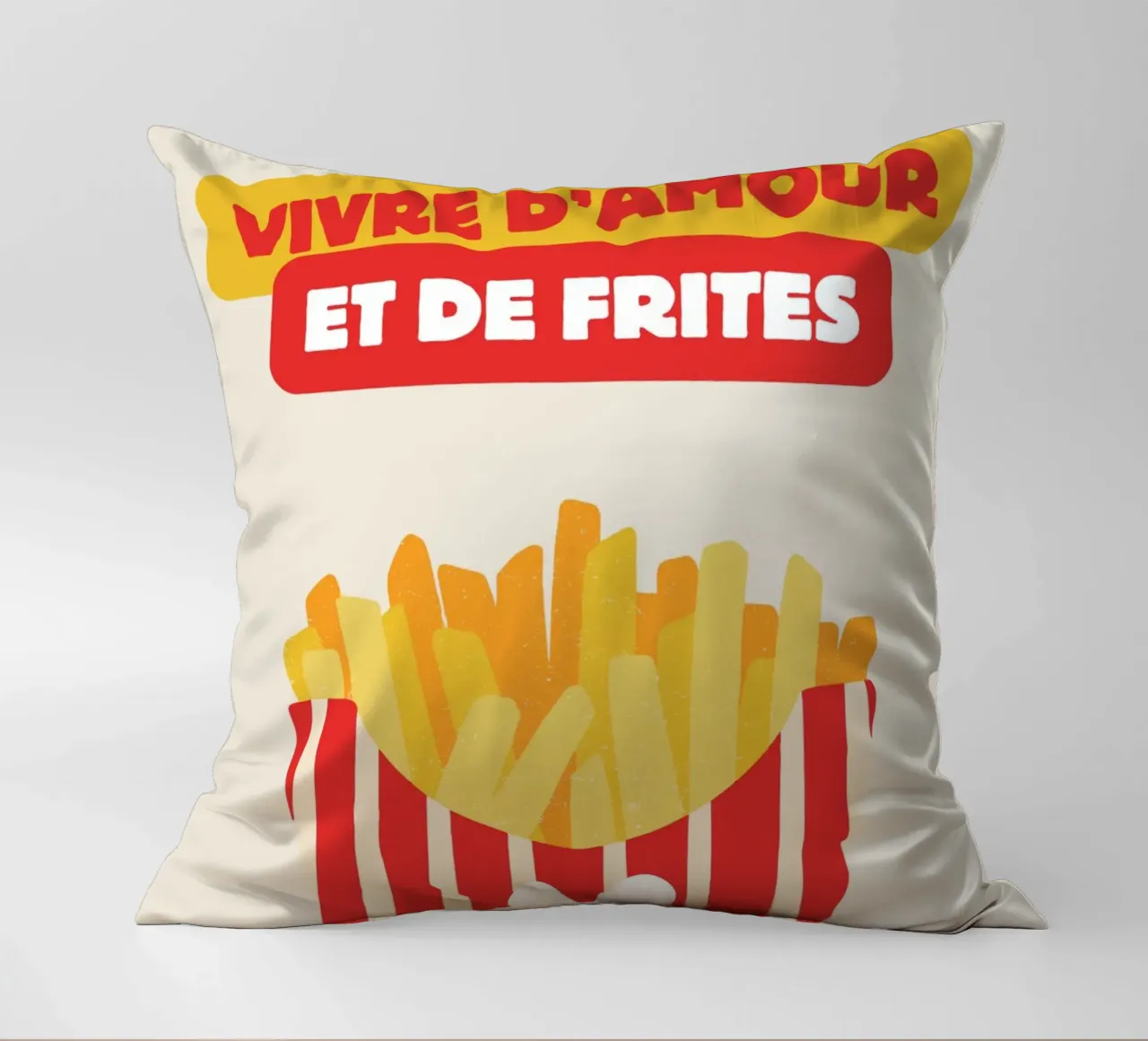 Vivre d'amour et de frites cuscino da Idées & Création