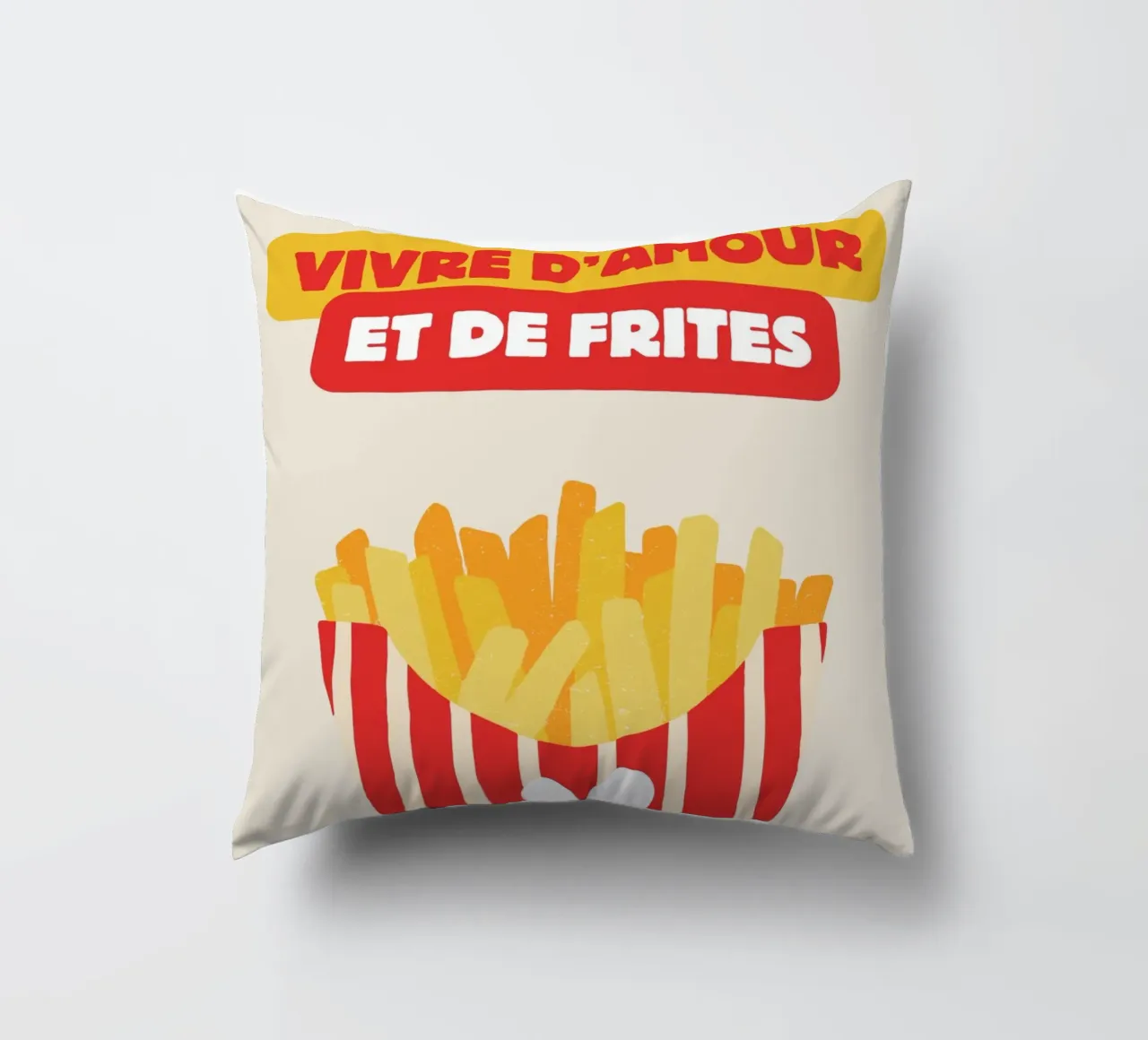 Vivre d'amour et de frites cuscino da Idées & Création