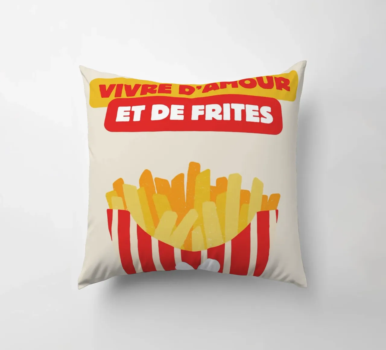 Vivre d'amour et de frites cuscino da Idées & Création