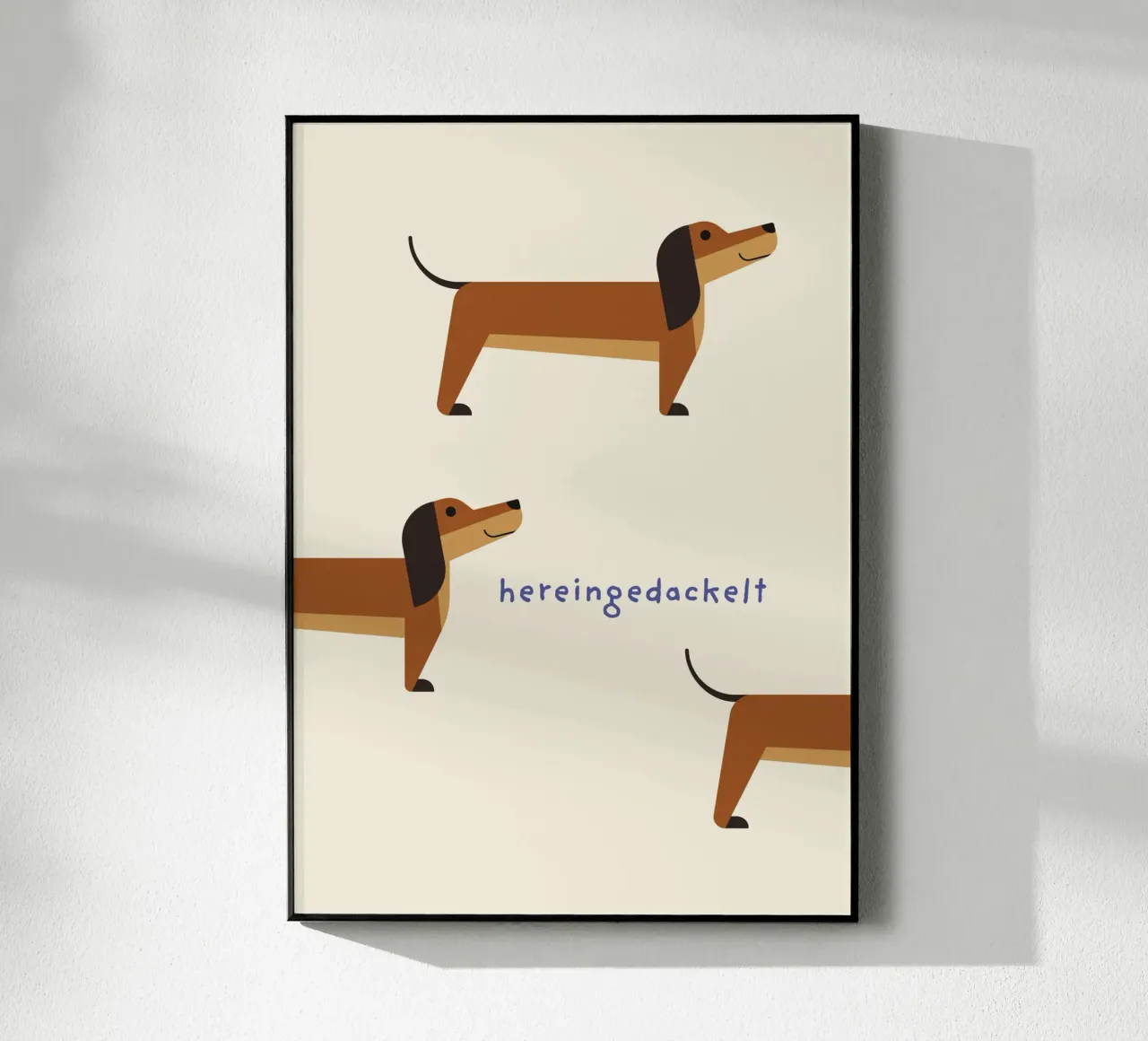 Hereingedackelt Teckel beige metacrilato de Carolin Vonhoff