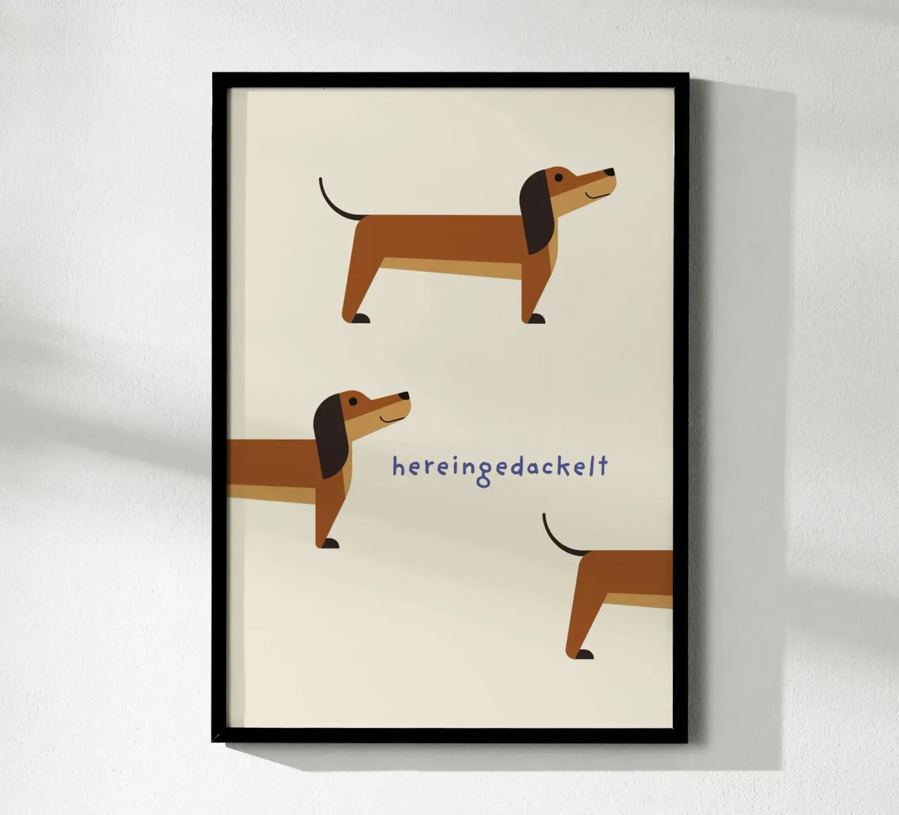 Hereingedackelt Teckel beige hahnemühle de Carolin Vonhoff