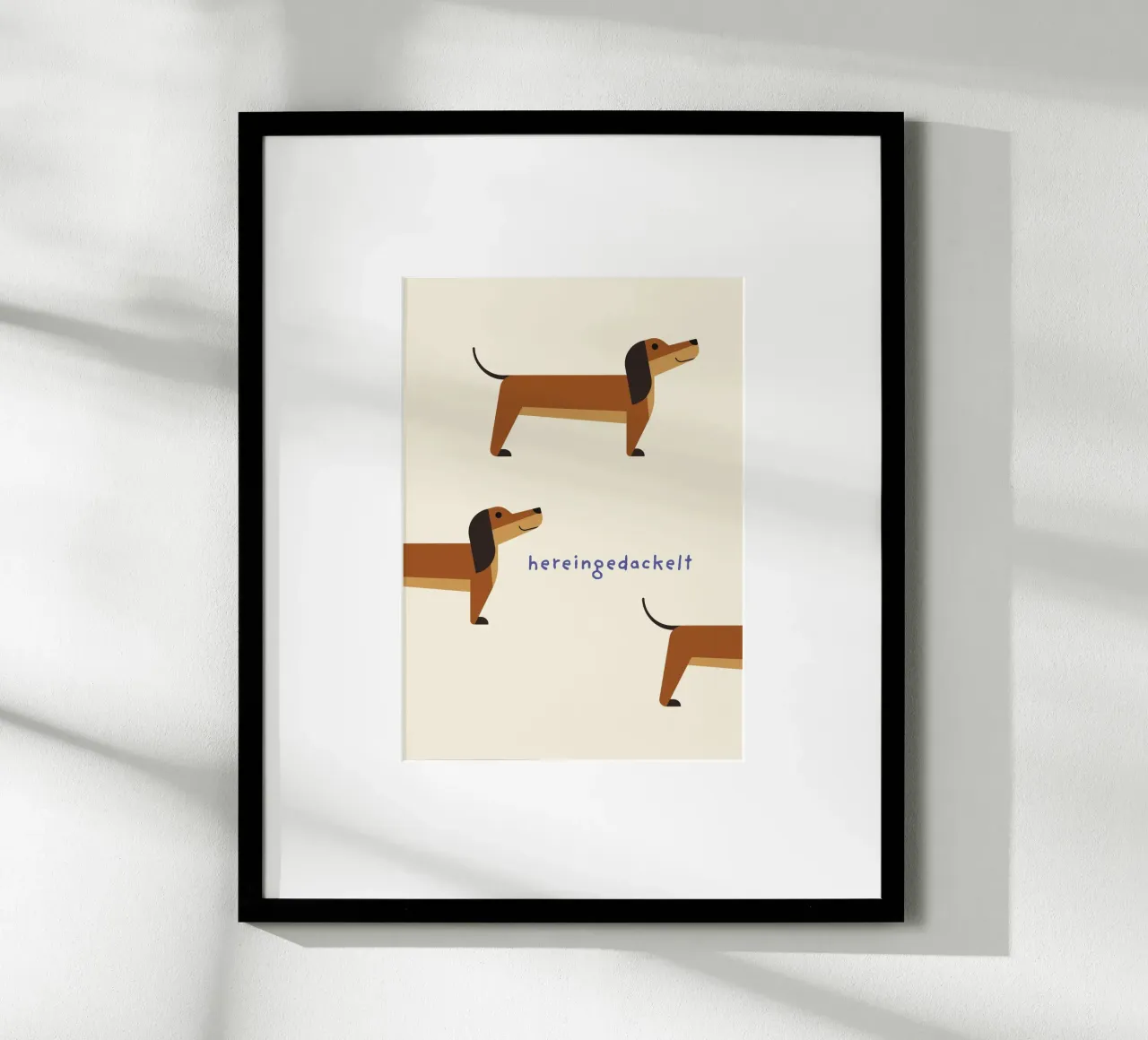 Hereingedackelt Teckel beige hahnemühle de Carolin Vonhoff