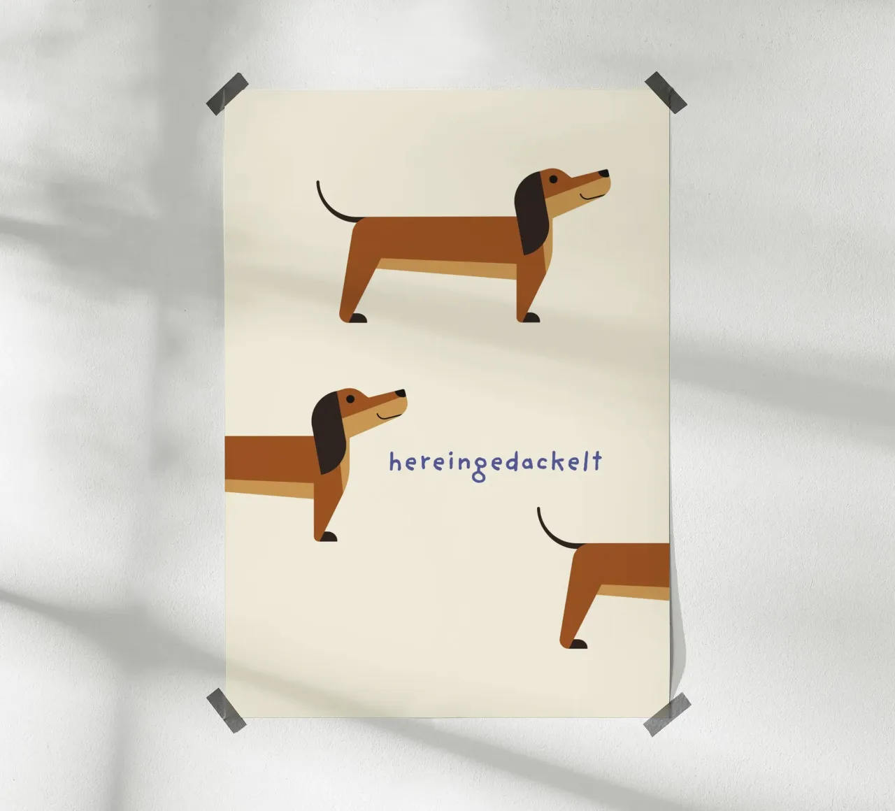 Hereingedackelt Teckel beige hahnemühle de Carolin Vonhoff