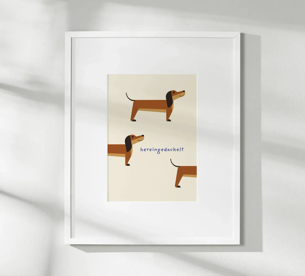 Hereingedackelt Teckel beige hahnemühle de Carolin Vonhoff