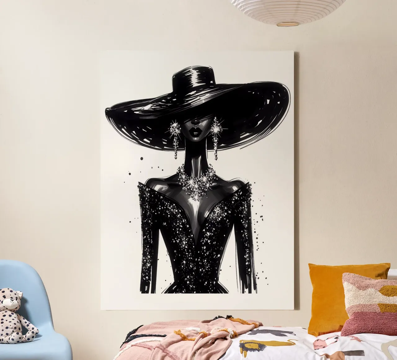 RITRATTO DI MODA ASCOT tela con Cornice a cassetta da ARTOMATIC