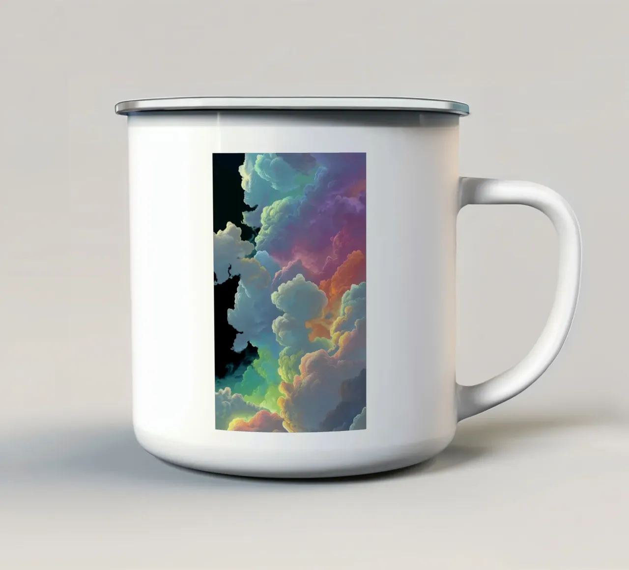 art colorful clouds tazza in smalto da Keyn