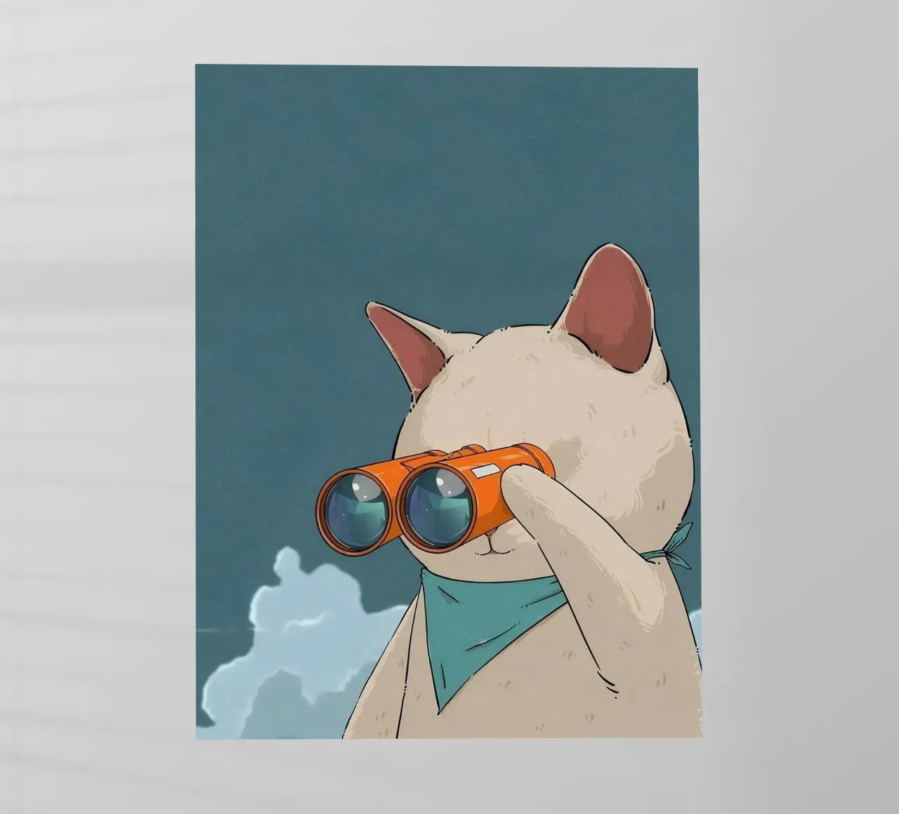 cat with binoculars in eye pellicola backlit da andern