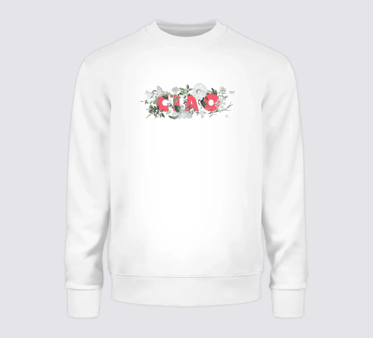 Ciao Fiori e Insetti Rosso Bianco felpa da Studio Frances M