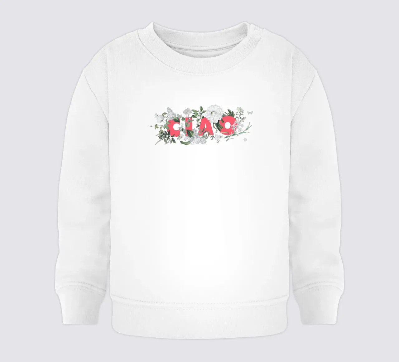 Ciao Fiori e Insetti Rosso Bianco felpa neonato da Studio Frances M