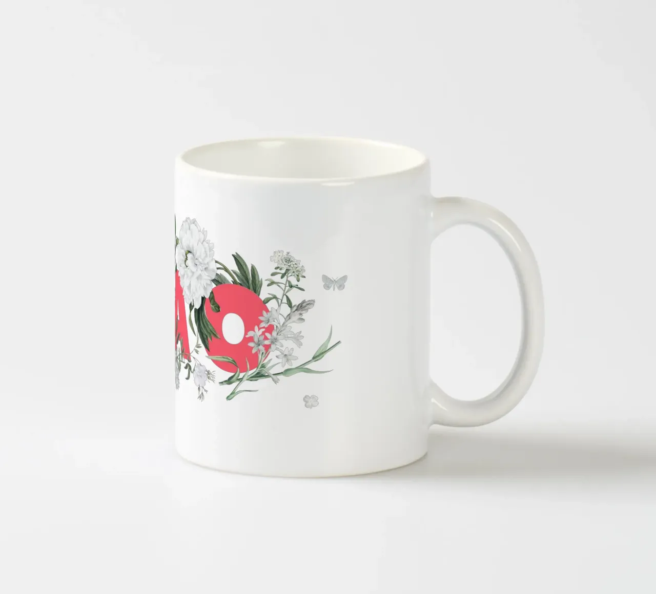 Ciao Fiori e Insetti Rosso Bianco tazza in ceramica da Studio Frances M