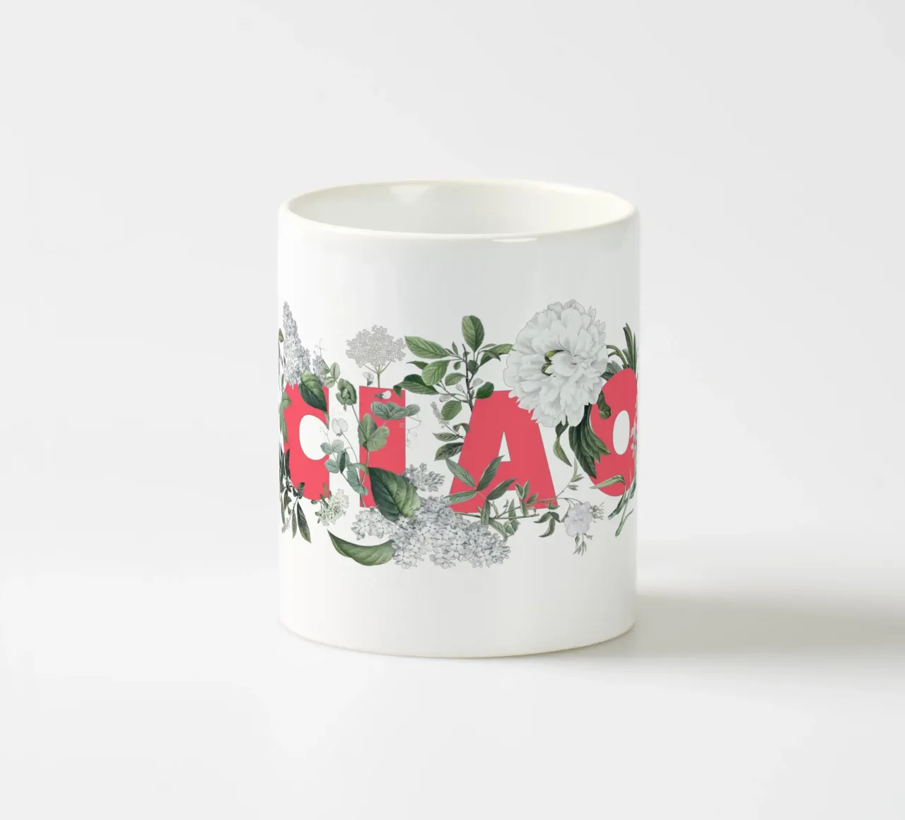 Ciao Fiori e Insetti Rosso Bianco tazza in ceramica da Studio Frances M