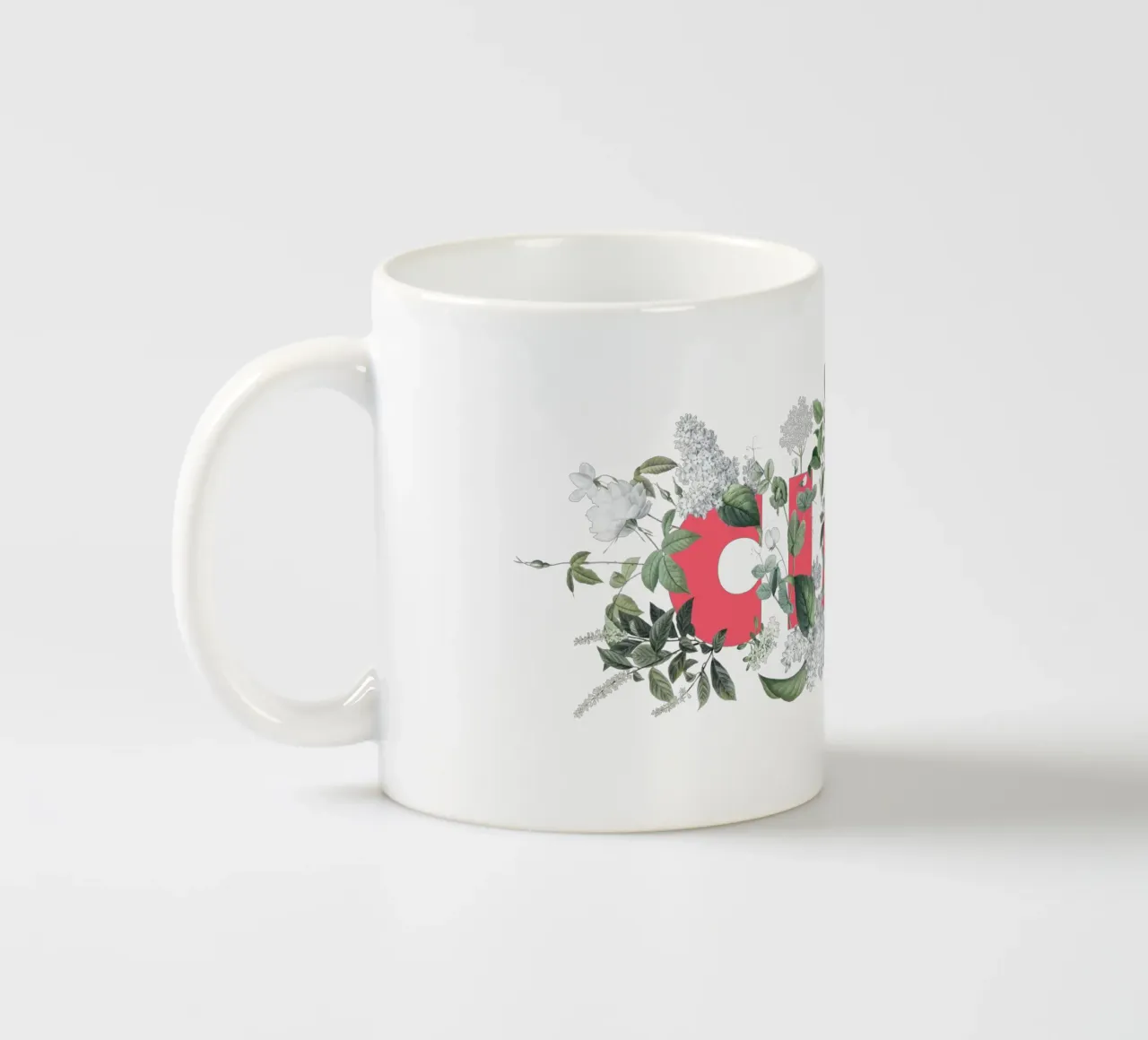 Ciao Fiori e Insetti Rosso Bianco tazza in ceramica da Studio Frances M