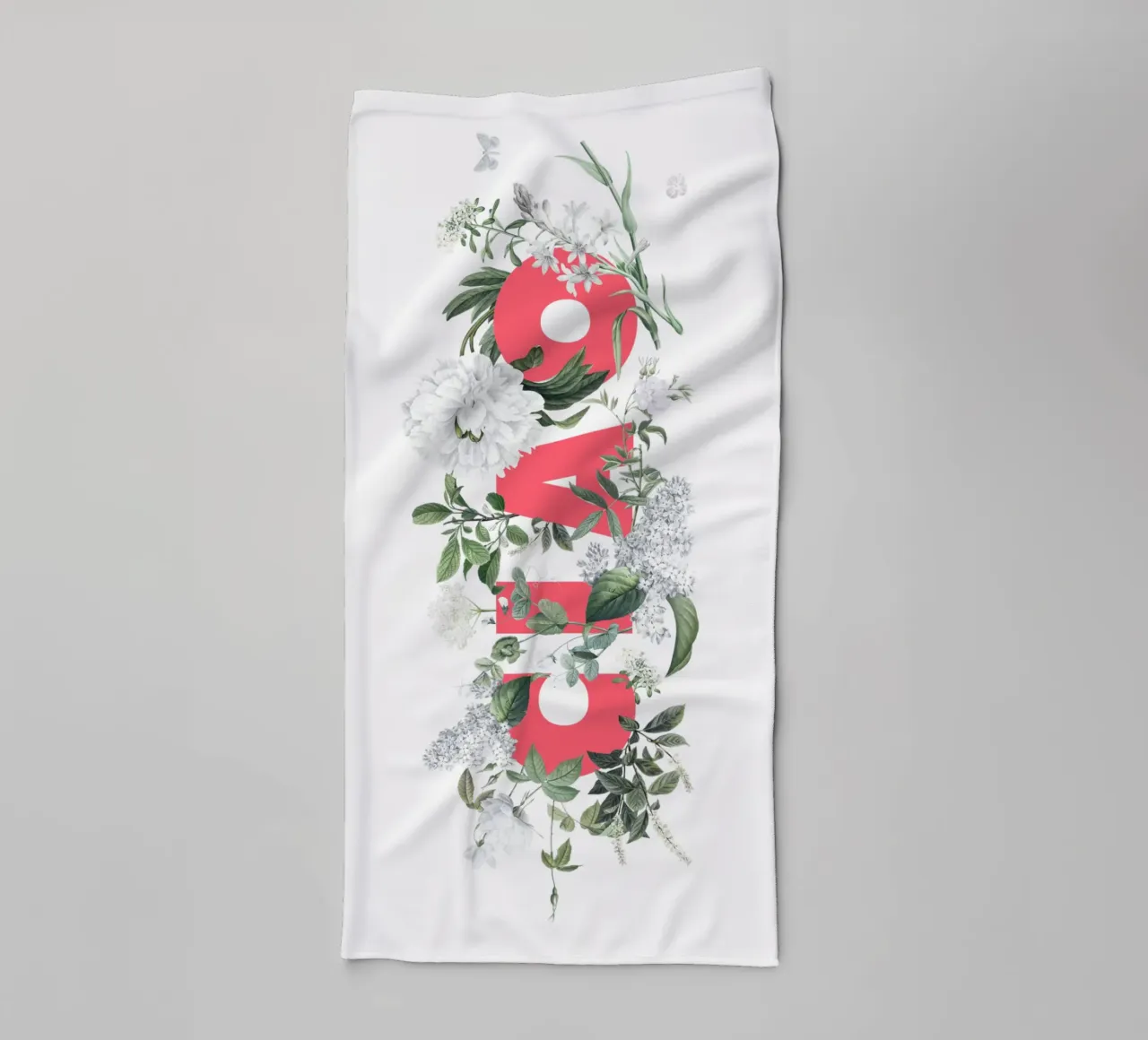 Ciao Fiori e Insetti Rosso Bianco asciugamano da bagno da Studio Frances M