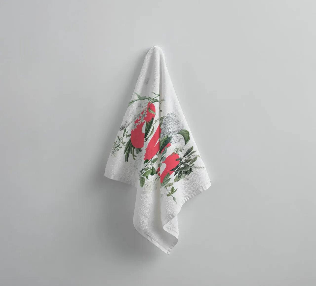 Ciao Fiori e Insetti Rosso Bianco asciugamano da bagno da Studio Frances M