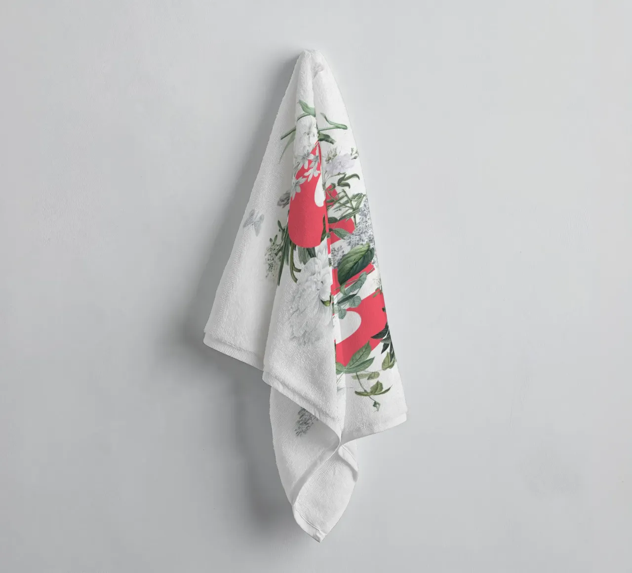 Ciao Fiori e Insetti Rosso Bianco asciugamano da bagno da Studio Frances M