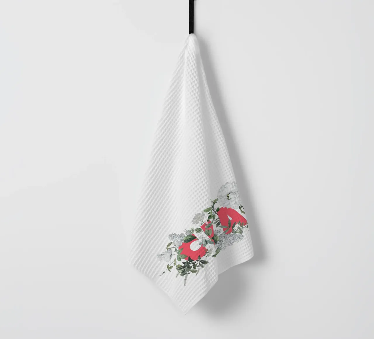 Ciao Fiori e Insetti Rosso Bianco canovaccio da cucina da Studio Frances M