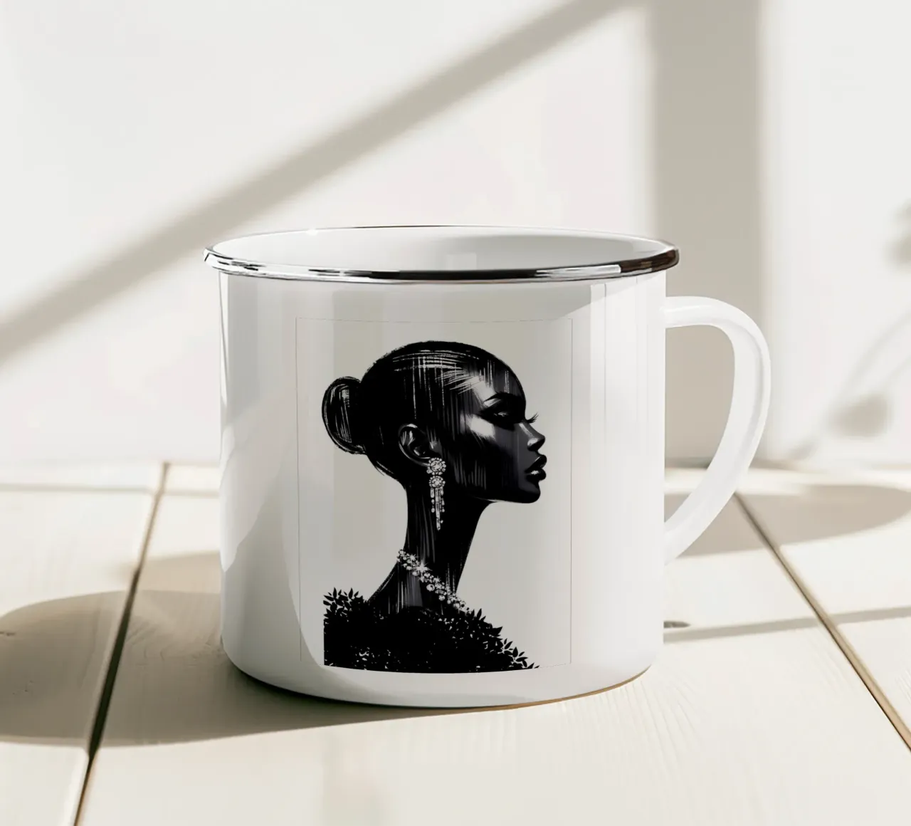 RITRATTO DI MODA tazza in smalto da ARTOMATIC