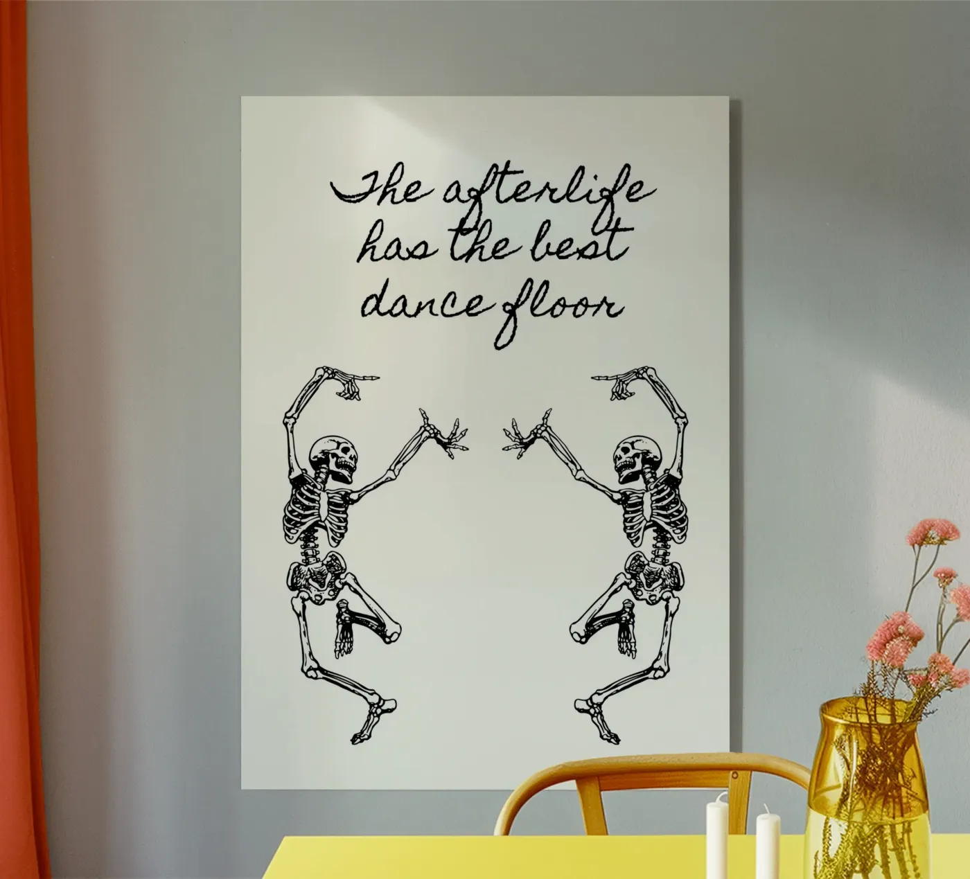 Dancing Skeletons Acryl-Glas von PinkCandyWalls