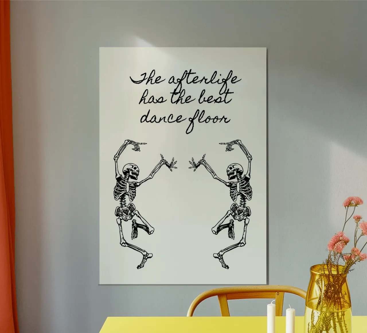 Dancing Skeletons alluminio dibond da PinkCandyWalls