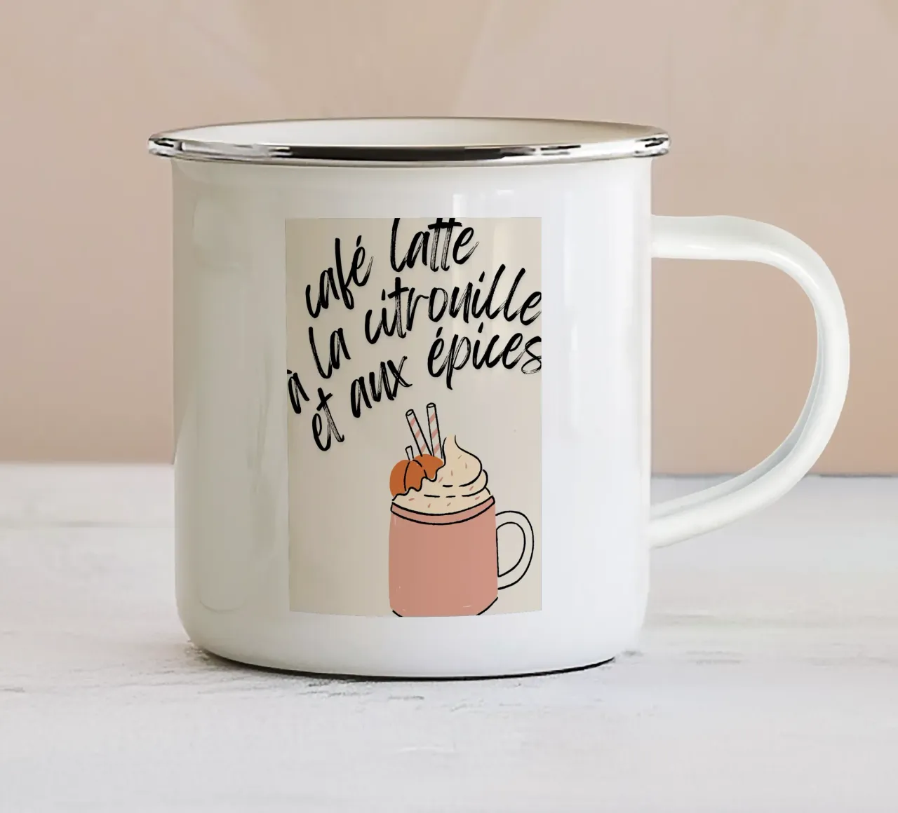 Pumpkin Spice Latte tazza in smalto da Idées & Création