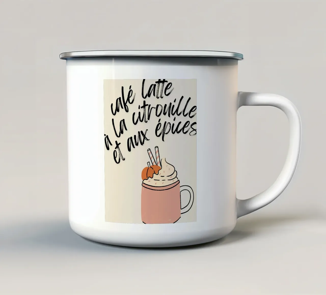 Pumpkin Spice Latte tazza in smalto da Idées & Création