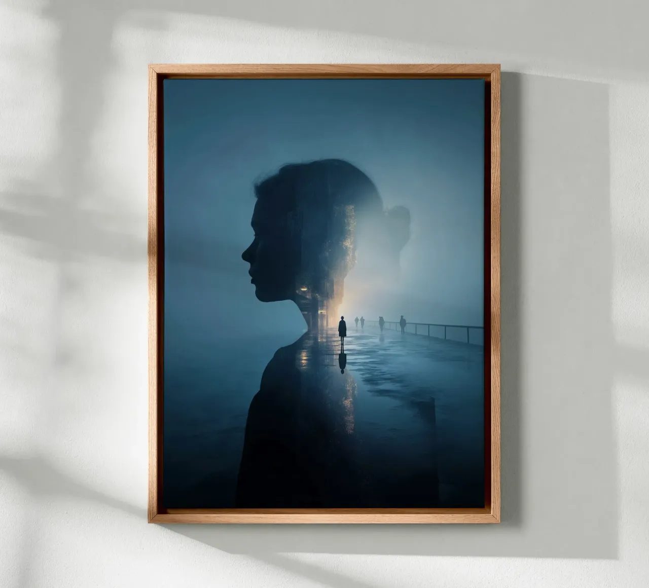 Introspective Journey – Surreal Double Exposure Woman's Port canvas by Synthaira