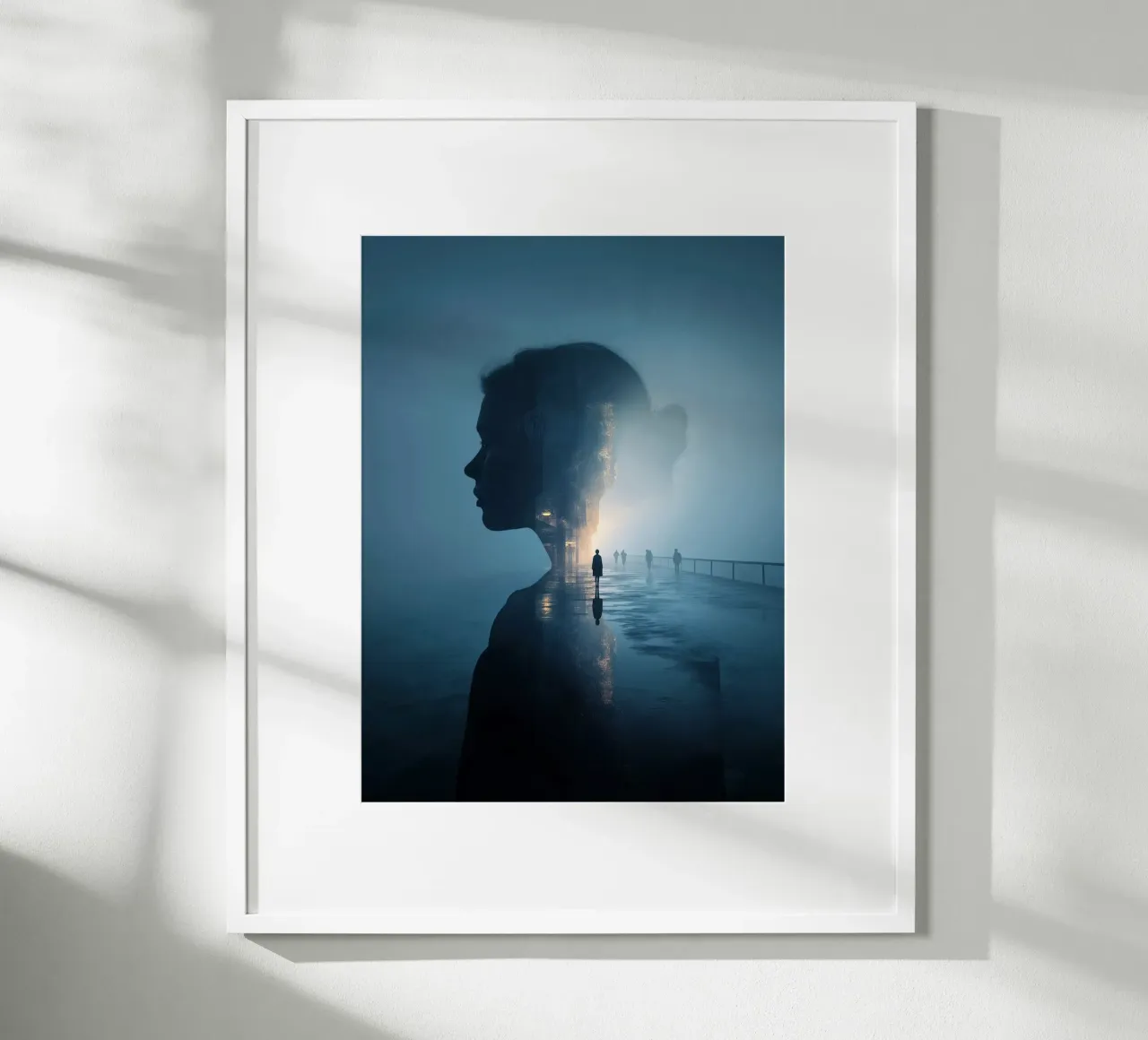 Introspective Journey – Surreal Double Exposure Woman's Port hahnemühle by Synthaira