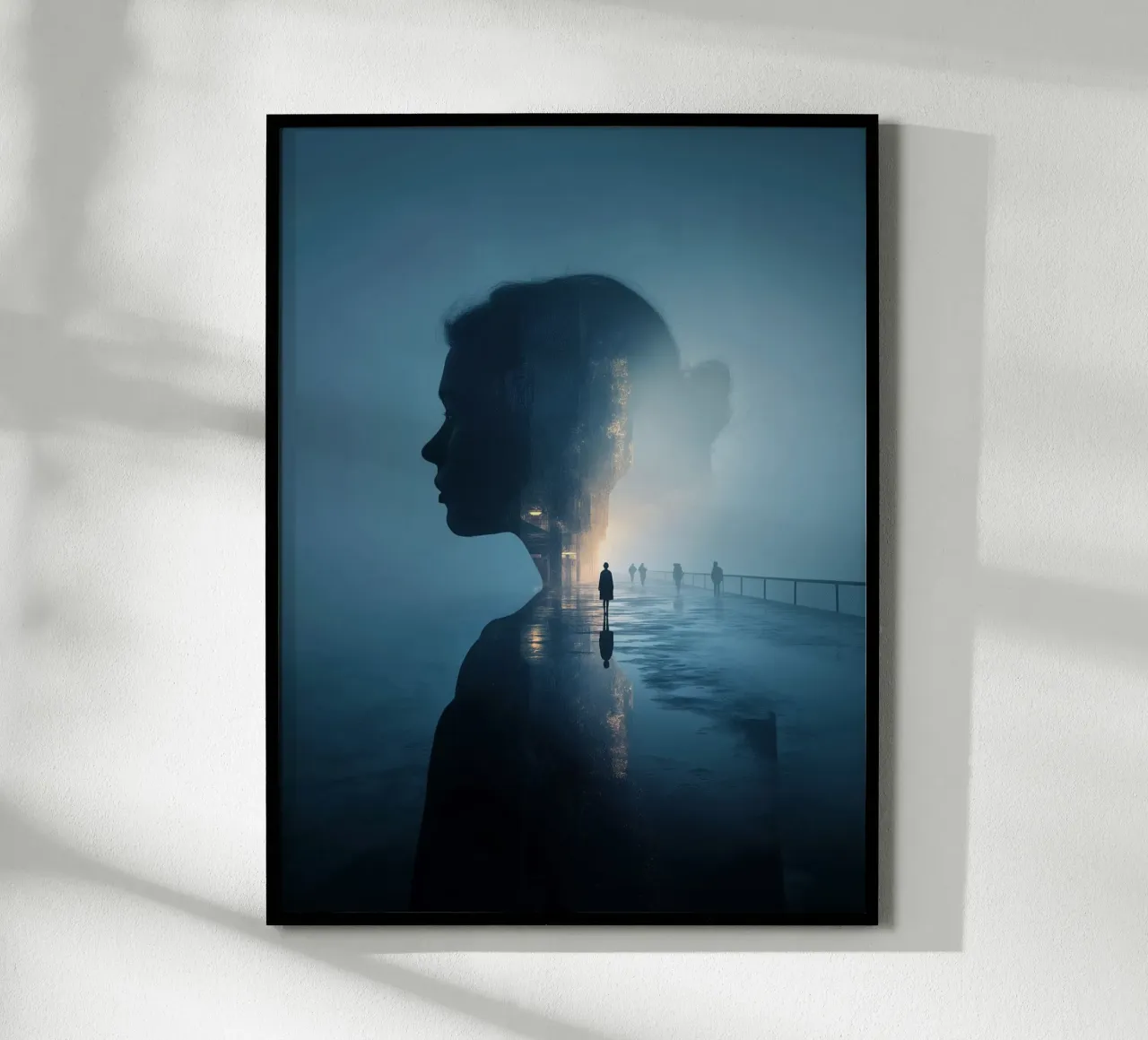 Introspective Journey – Surreal Double Exposure Woman's Port hahnemühle by Synthaira