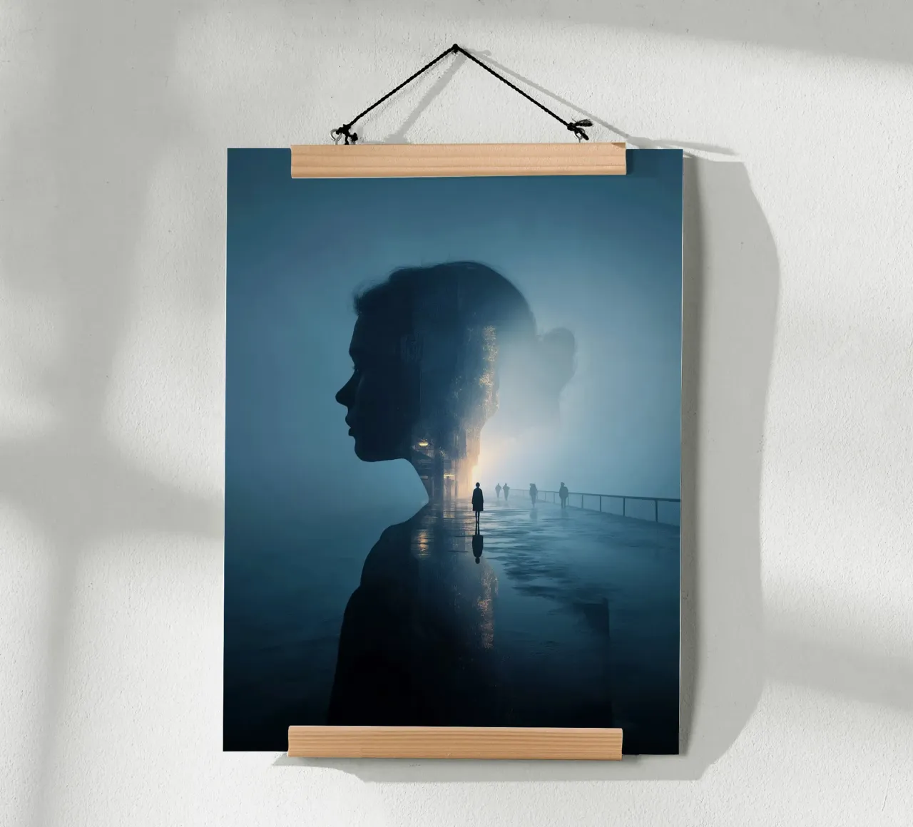 Introspective Journey – Surreal Double Exposure Woman's Port hahnemühle by Synthaira