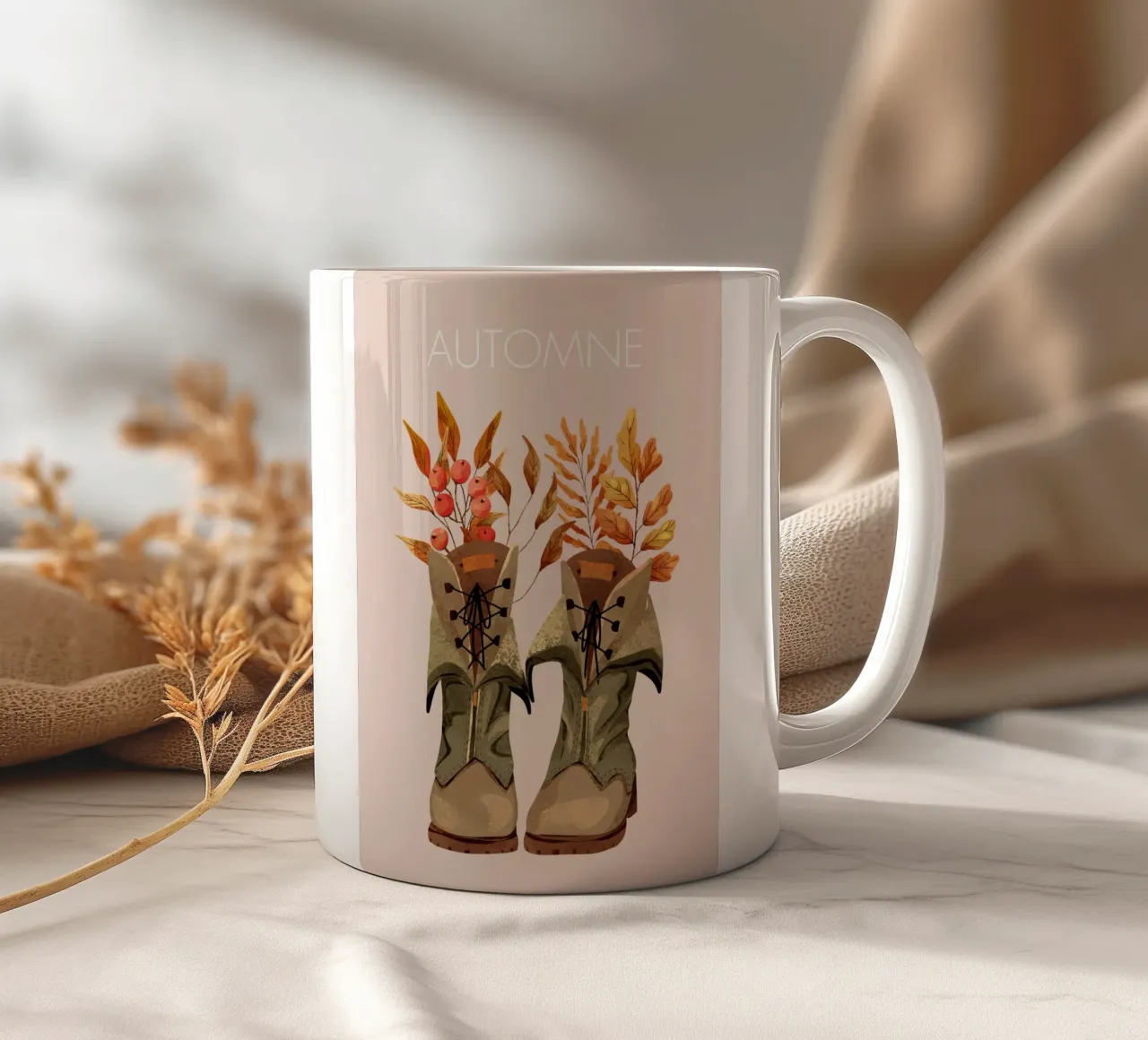 Bottes d'automne tazza in ceramica da Idées & Création