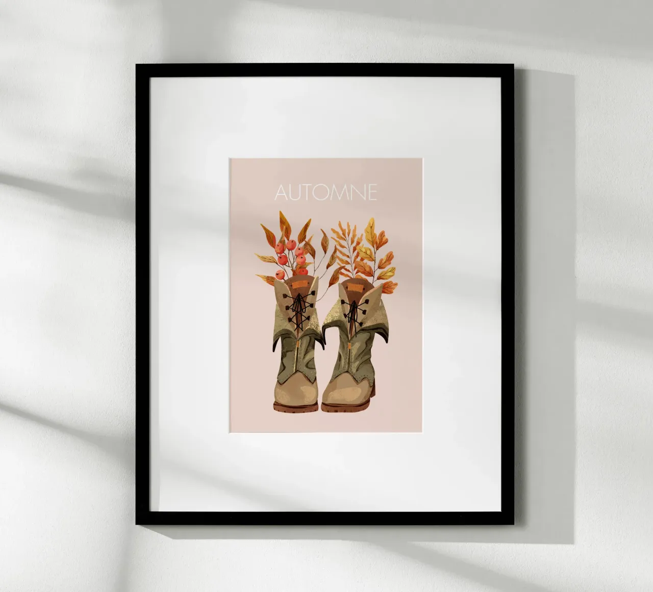 Bottes d'automne poster avec cadre en aluminium de Idées & Création
