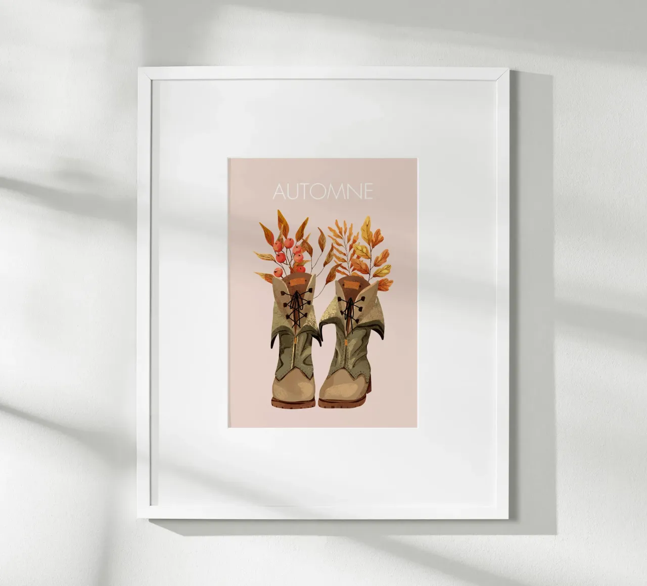 Bottes d'automne poster avec cadre en aluminium de Idées & Création