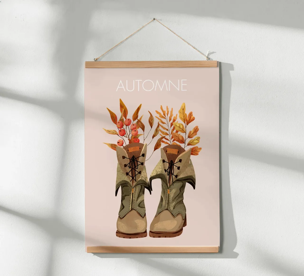 Bottes d'automne poster avec cadre en aluminium de Idées & Création