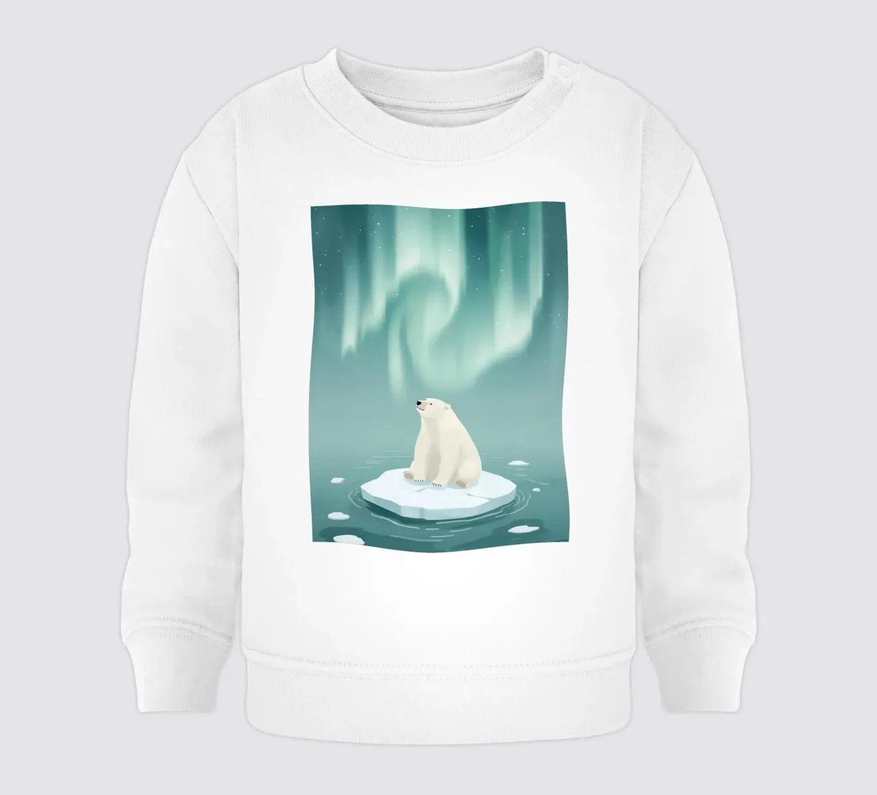 Orso polare sotto l'Aurora Boreale felpa neonato da DesignDoodle