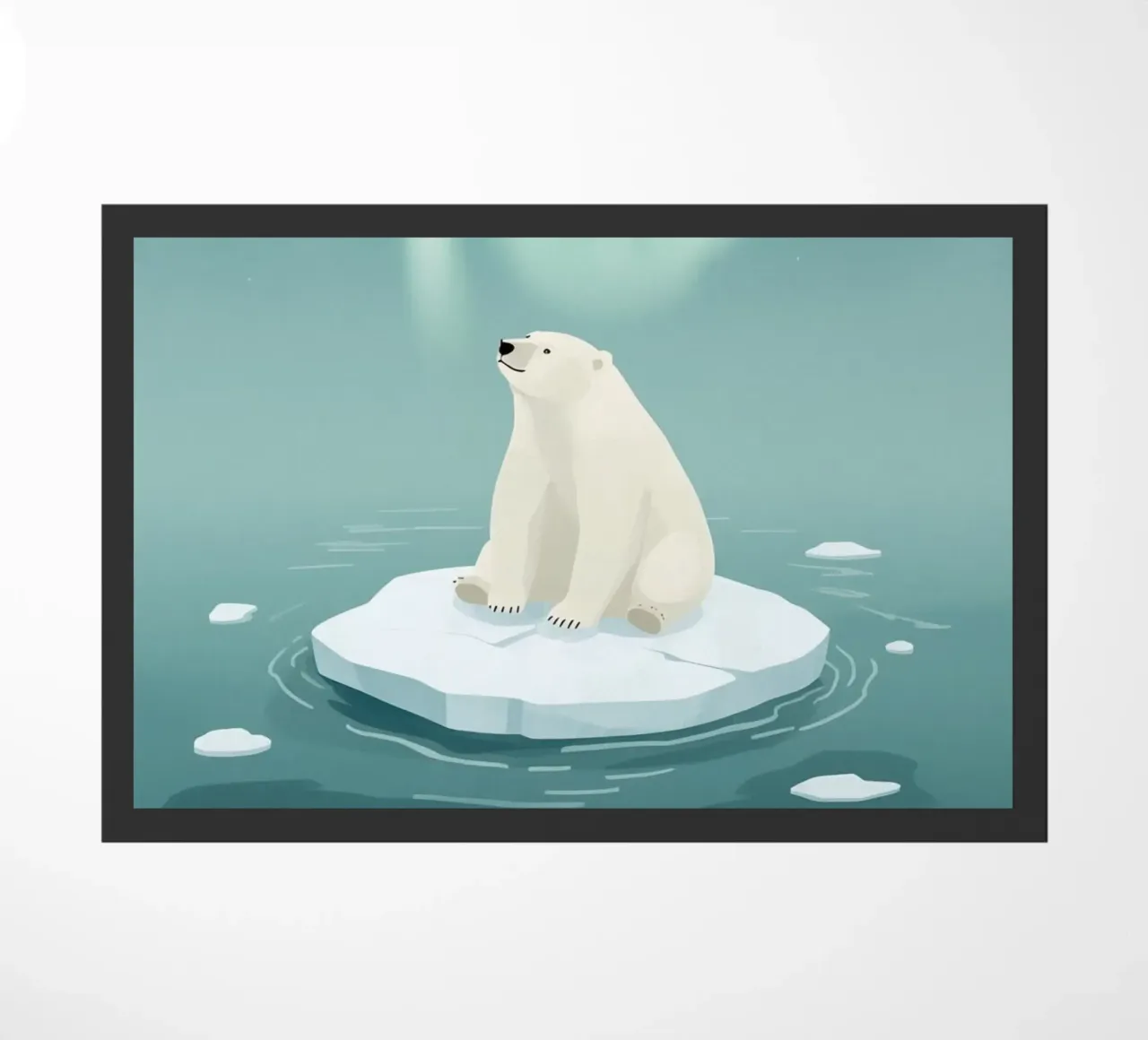 Orso polare sotto l'Aurora Boreale zerbino da DesignDoodle