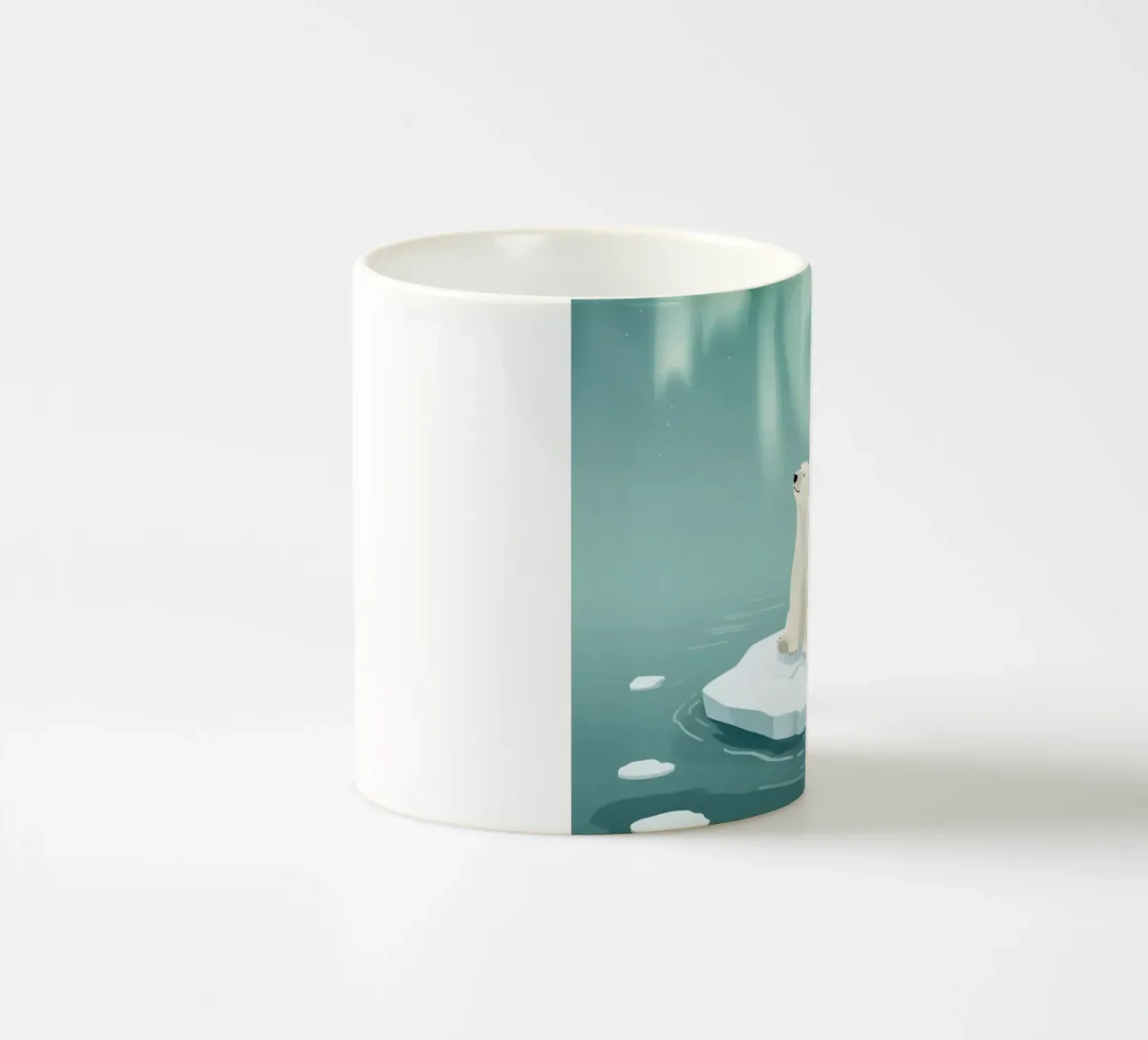 Orso polare sotto l'Aurora Boreale tazza in ceramica da DesignDoodle