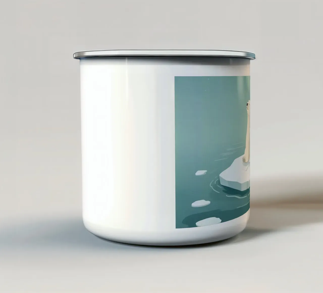 Orso polare sotto l'Aurora Boreale tazza in smalto da DesignDoodle