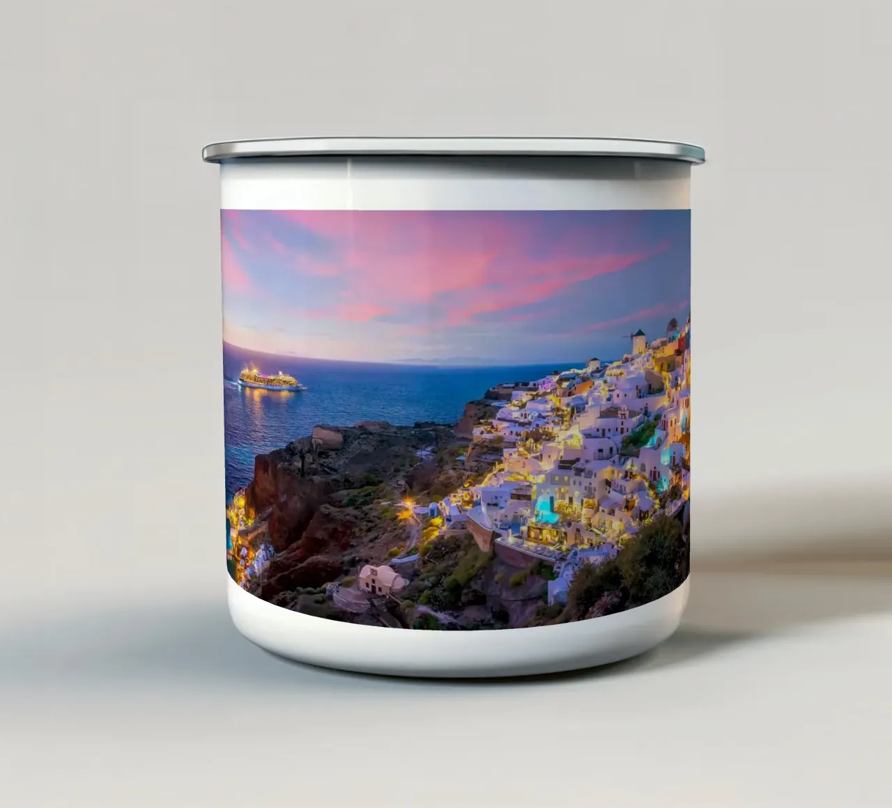 Santorini, Greece tazza in smalto da Wanderlust Vibes