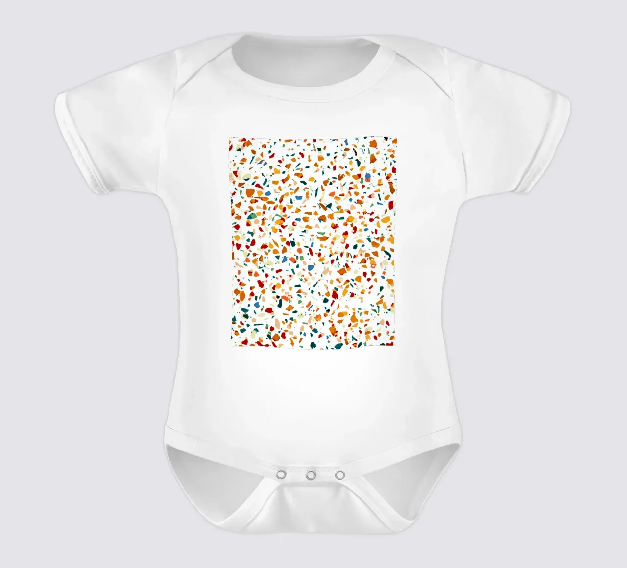 Tan Terrazzo body neonato maniche corte da 83oranges