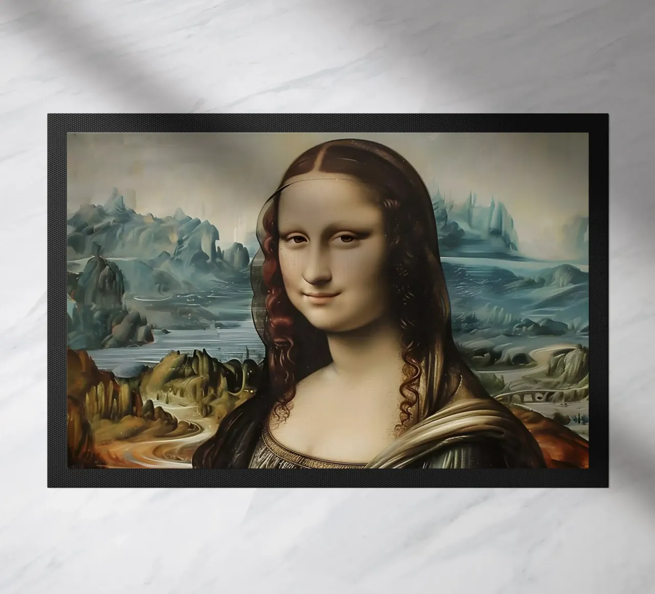 Pausa caffè al Louvre zerbino da M-Ulrich-Digital Art