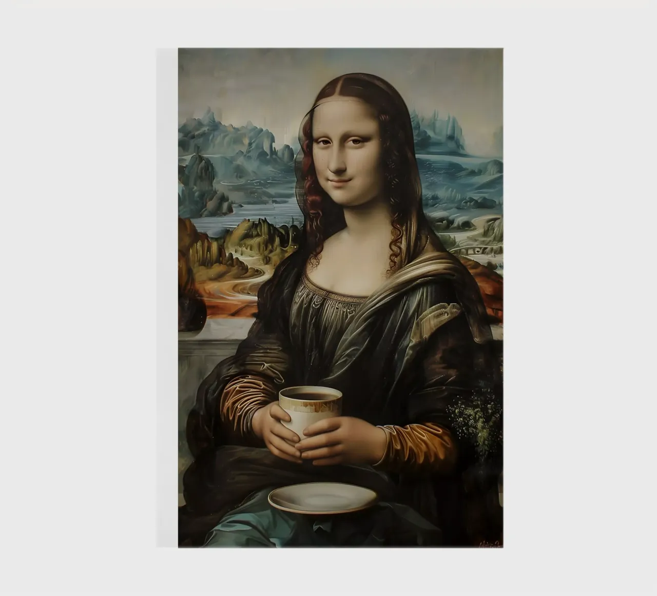 Coffee break at the Louvre notebook by M-Ulrich-Digital Art