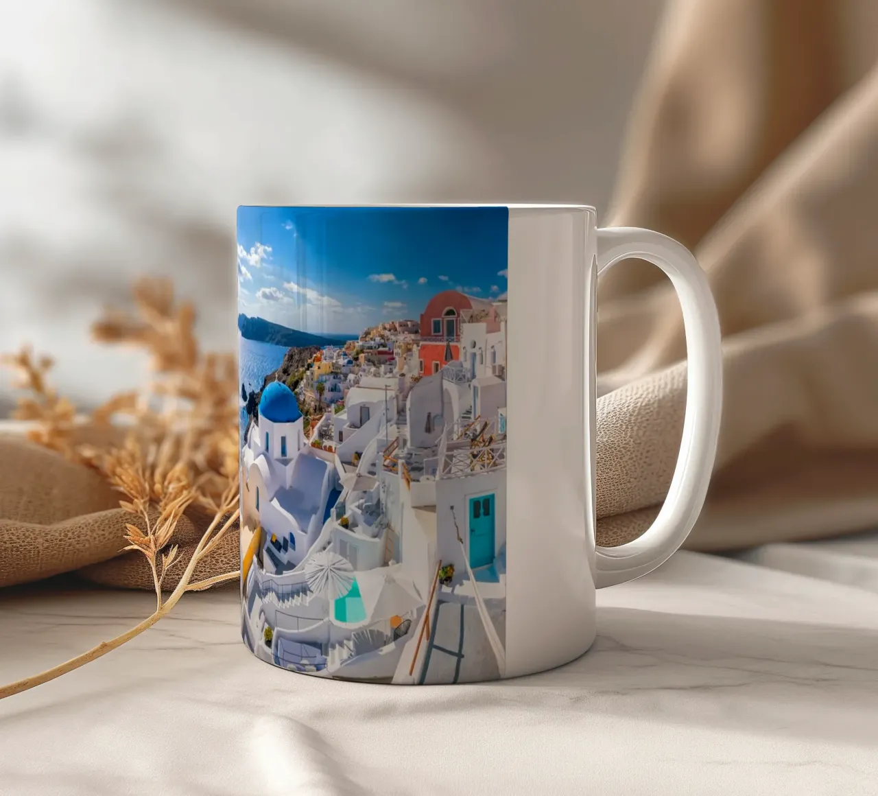 Santorini, Greece tazza in ceramica da Wanderlust Vibes