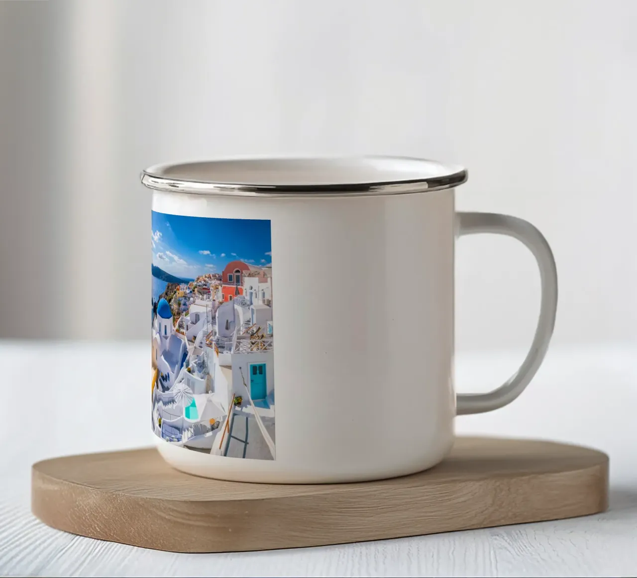 Santorini, Greece tazza in smalto da Wanderlust Vibes