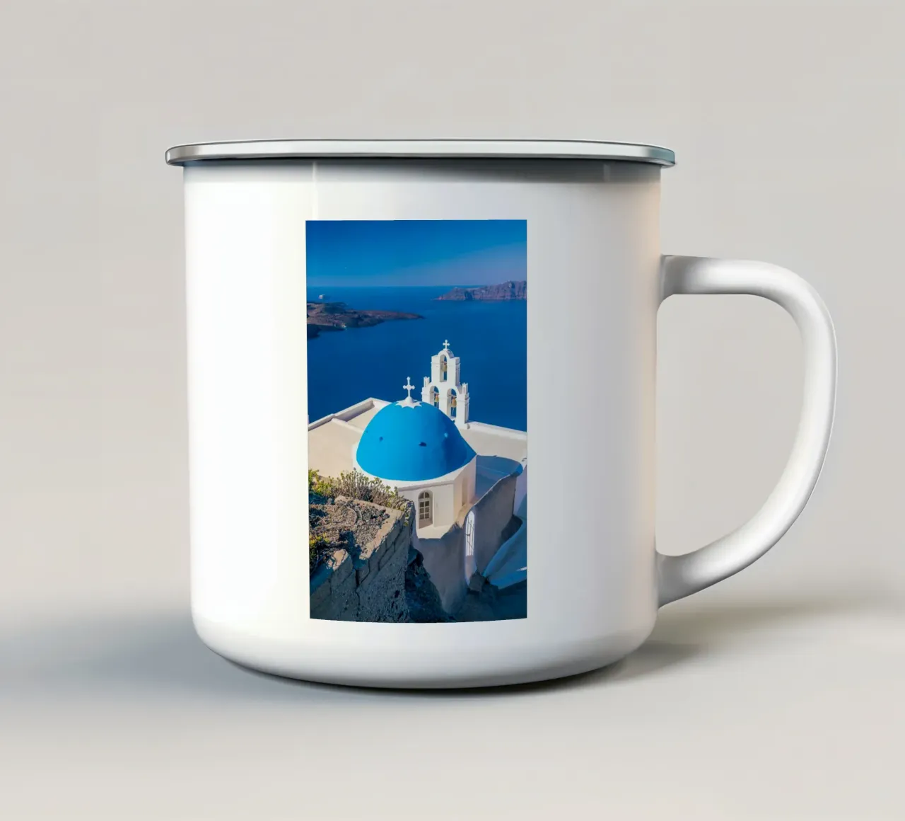Santorini, Greece tazza in smalto da Wanderlust Vibes