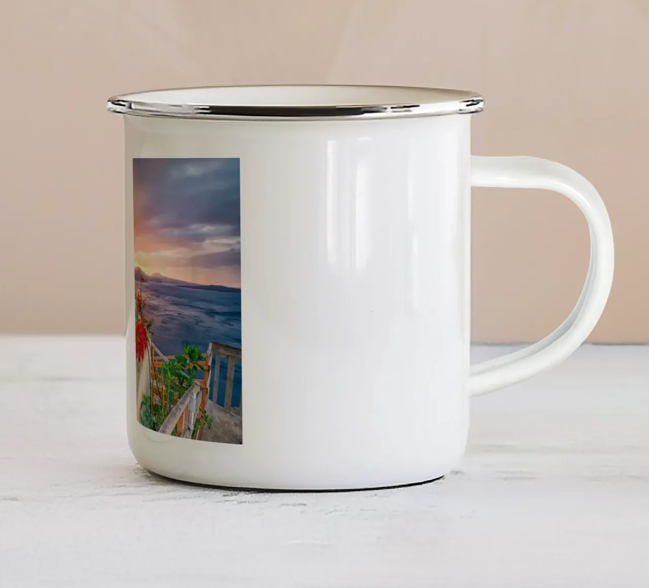 Santorini, Greece tazza in smalto da Wanderlust Vibes